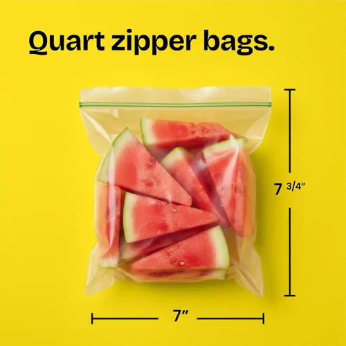 Vista 8 de Glad Bolsas de plástico con cremallera para almacenamiento de alimentos, cuarto de galón, 50 unidades (el paquete puede variar)