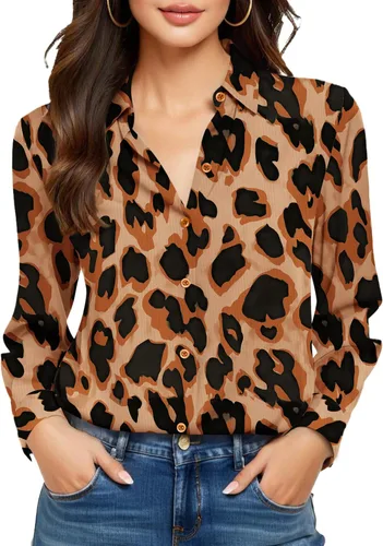 Vista 46 de Camisas sin planchado y sin arrugas para mujer, con botones, de manga larga, de seda de morera, blusas casuales para el trabajo