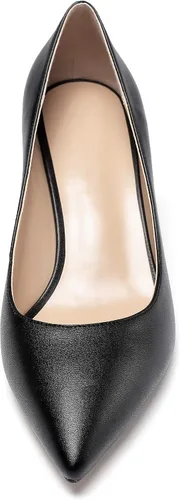 Vista 7 de YODEKS Zapatos de vestir clásicos de tacón bajo y medio para mujer con punta puntiaguda