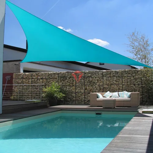 Vista 4 de Patio Paradise - Toldo parasol triangular derecho de 2 x 2 x 2.8 pies, color turquesa, para jardín, pérgolas de alta resistencia, tela con bloqueo