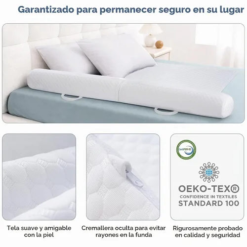 Vista 5 de YIHATA Riel de cama para niños pequeños, parachoques plegables con solapa, 1 paquete de rieles de cama para niños pequeños, rieles de cama
