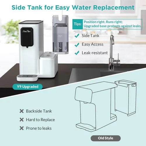 Vista 6 de SimPure Y9T Filtro de Agua de Ósmosis Inversa UV de Encimera, TDS Casi Cero 300 GPD, Purificación de 6 Etapas, Sistema de Filtración de Agua RO
