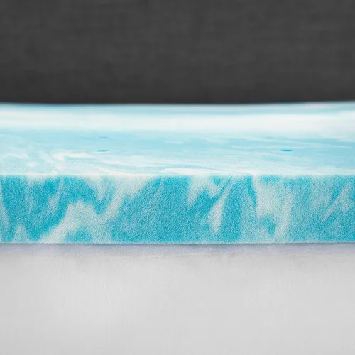 Vista 4 de Cubrecolchón de espuma viscoelástica de 3 pulgadas, espuma viscoelástica de gel refrescante, diseño ventilado, espuma certificada CertiPUR-US