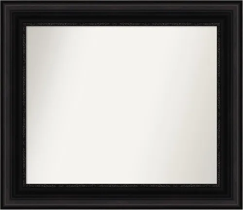 Vista 556 de Amanti Art Espejo personalizado, espejo de baño negro puente, espejo de pared o espejo de tocador de baño sobre el fregadero (26 x 26 pulgadas)