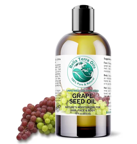 Vista 10 de Bella Terra Oils - Aceite de semilla de uva natural de 8 onzas - Sumérgete en el poder nutricional de la uva natural, lleno de antioxidantes