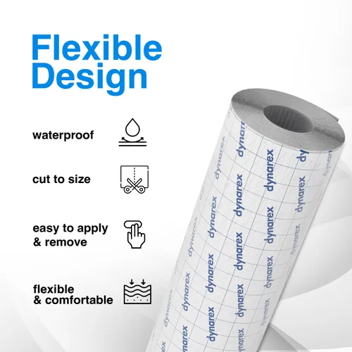 Vista 2 de Dynarex Dürma+ View Guard - Rollo de película transparente, vendaje para cuidado posterior del tatuaje, envoltura flexible para protección