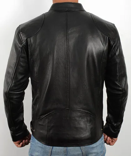 Vista 4 de STOREJEES Leather Jacket Men - Real Leather Jackets for Men