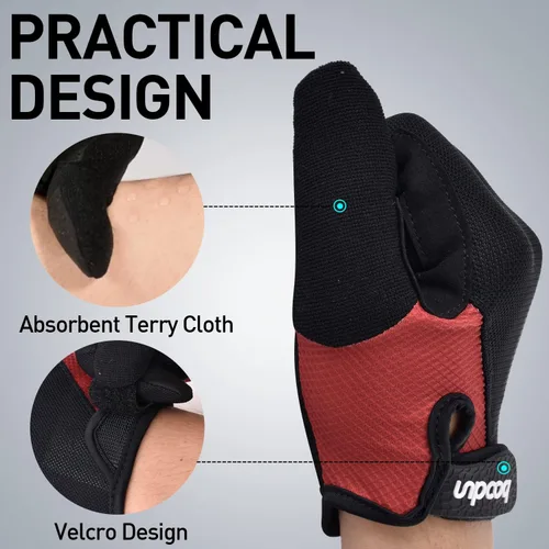 Vista 5 de Arcweg Guantes de ciclismo de dedo completo que absorben los golpes y antideslizantes guantes de bicicleta de montaña para hombres y mujeres guantes