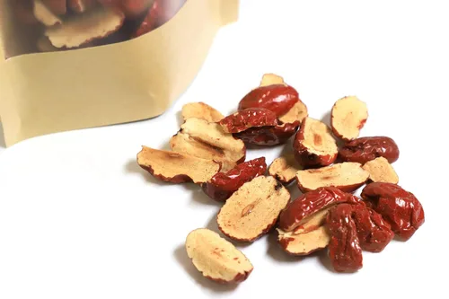 Vista 2 de NUEVO EMBALAJE Rebanada de azufaifo de fecha roja Hongzao - Frutos secos 4 Oz
