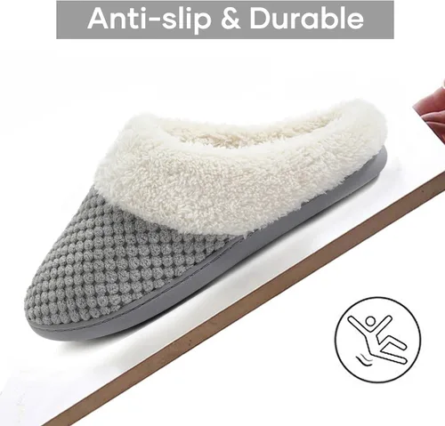 Vista 5 de ULTRAIDEAS Pantuflas de forro polar cómodas para mujer, de espuma viscoelástica, sin cordones, para interiores y exteriores
