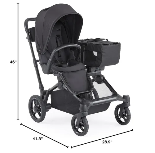 Vista 32 de Contours Element Side by-Side - Cochecito convertible para niños pequeños y bebés, individual a doble, opciones de asientos reversibles, compatible