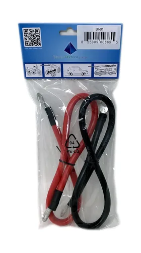 Vista 2 de Tetra-Teknica MotoBasics Series BI-01 - Juego de cables inversores de batería, 21 pulgadas, alambre de cobre estañado trenzado 6AWG