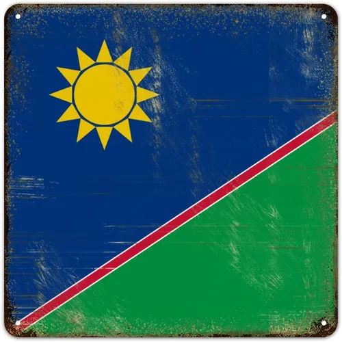 Vista 18 de Letrero de metal con bandera internacional del país, bandera de Senegal, regalo de bandera de Senegal, letreros de aluminio desgastados, decoración