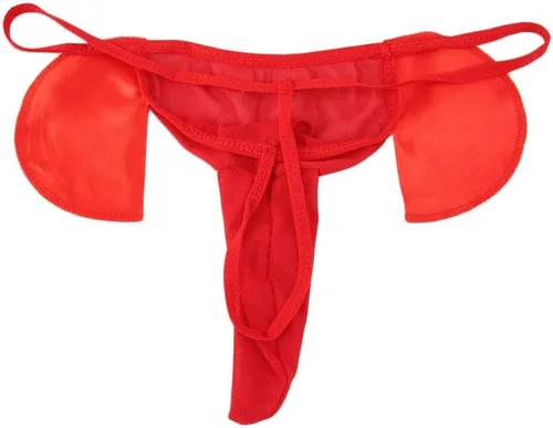 Vista 9 de QINGD's - Lencería para hombre, tanga, espalda en T, ropa interior con estampado de elefante, parte inferior