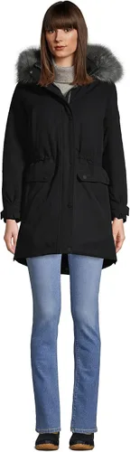 Vista 4 de Lands End Expedition parka impermeable de plumón para mujer con capucha de piel sintética