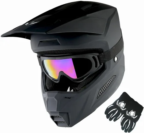 Vista 22 de 1Storm - Casco de motocross para jóvenes, ATV, BMX, MX, motocicleta todoterreno, kart, adolescente, blanco brillante Blanco brillante juvenil