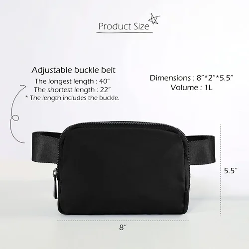 Vista 3 de ODODOS Minicangurera unisex con correa ajustable, para entrenamiento, correr, viajes o senderismo, negro 2, talla única