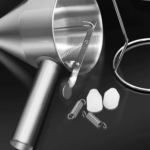 Vista 5 de 1 Unidades de embudo de plata para reparar panqueques dispensador parte jarabe embudo primavera herramienta accesorio acero inoxidable