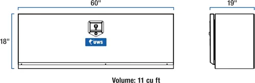Vista 2 de UWS EC40111 Caja de herramientas de aluminio de pared pesada de una sola puerta de aluminio de 60 pulgadas
