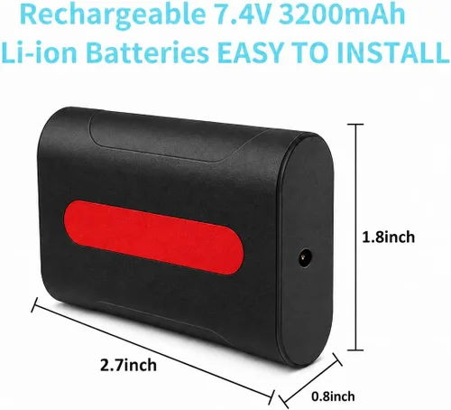 Vista 4 de CUEHEAT Reemplazo de batería de polímero de litio de 7.4 V para guantes calefactados, manoplas, calcetines, chaleco, chaqueta, sombrero, rodilleras