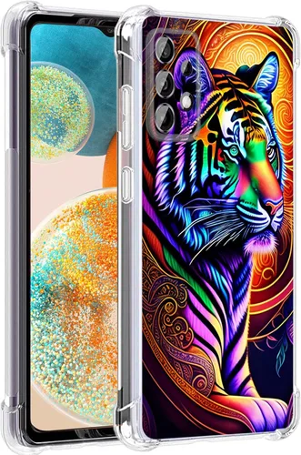 Vista 19 de Funda para Galaxy A23 5G, diseño de flores de mariposa azul, protección contra caídas, a prueba de golpes, carcasa protectora de cuerpo completo