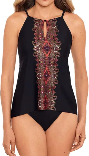Vista 2 de Miraclesuit Traje de baño para mujer, cuello alto, copa suave, tankini