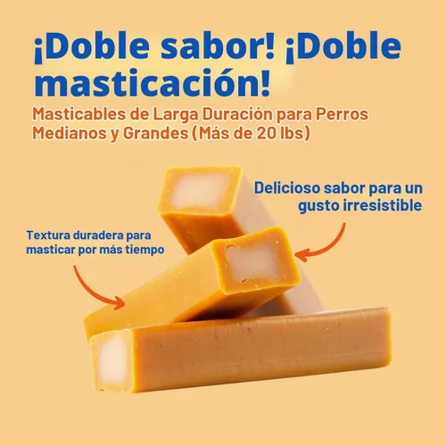 Vista 4 de N-Bone Mega-Bone - Masticables para perros de larga duración, sabor a Mac n' Cheese, 6 unidades, 16.8 onzas