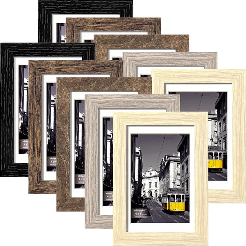 Vista 8 de eletecpro Juego de 5 marcos de fotos de 8 x 10 pulgadas, collage de fotos, decoración de pared, fotos de 5 x 7 con paspartú o de 8 x 10 pulgadas sin