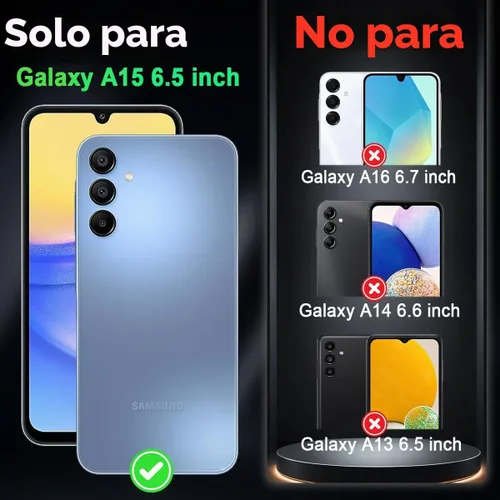 Vista 2 de Hekodonk Funda para Galaxy A15 5G, tres capas de alta resistencia a prueba de golpes, plástico duro+silicona suave, funda protectora de cuerpo Todo
