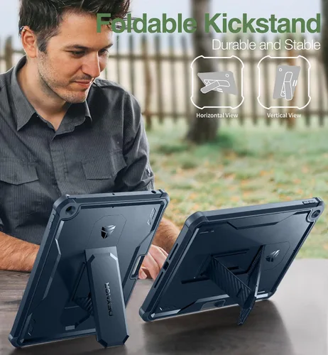 Vista 7 de Dexnor Funda para iPad de 9ª/8ª/7ª generación de 10.2 pulgadas, [protector de pantalla y soporte integrados] con soporte para bolígrafo, resistente