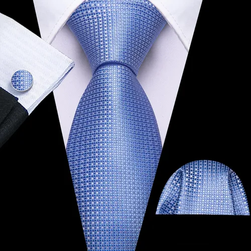 Vista 36 de Barry.Wang Corbatas de seda para hombre, diseño de lunares, gemelos cuadrados de bolsillo, gemelos para negocios, boda