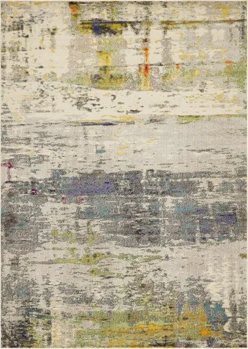 Vista 9 de Tapete abstracto Unique Loom, colección Estrella, moderno, multiárea, Polipropileno, Gris