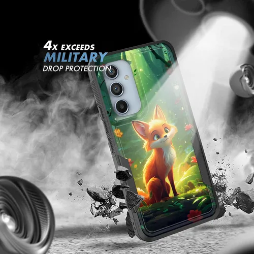 Vista 504 de Funda para Galaxy A14 5G, resistente de doble capa híbrida de policarbonato duro, goma suave, a prueba de golpes, funda protectora resistente