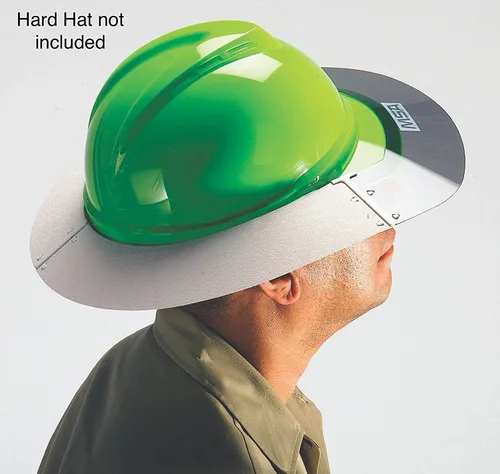 Vista 4 de MSA 697290 V-Gard Protector Solar - Accesorio de Sombrero Duro Reutilizable y Reemplazable, Protección Añadida contra el Sol y el Calor, Lexan
