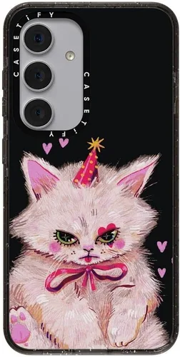Vista 16 de CASETiFY Funda de impacto para Galaxy S22+ - Adhesivo Aries Moross, color negro transparente
