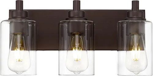 Vista 28 de Lámparas de baño, lámpara de tocador moderna de 4 luces con pantalla en forma de copa de vino de vidrio transparente, accesorios de iluminación Negro