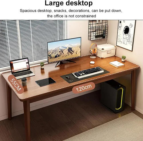 Vista 3 de Escritorio moderno para computadora, escritorio de estudio, estación de trabajo, escritorio ejecutivo de PC de estilo simple, mesa de trabajo