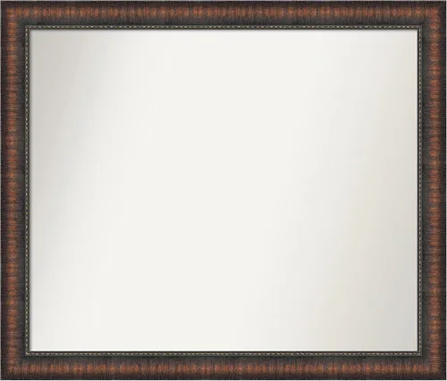 Vista 139 de Amanti Art Espejo de baño marrón para sobre el fregadero, 24 x 24 pulgadas, espejo de tocador cuadrado marrón Caleb, marco de madera rústica