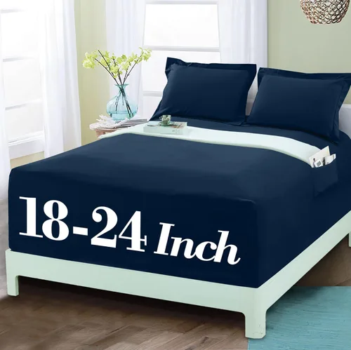 Vista 37 de Mocassi - Sábanas ajustadas de tamaño Twin con bolsillo profundo y efecto refrescante de hasta 16 pulgadas - Sábanas de lujo tipo hotel de 1800