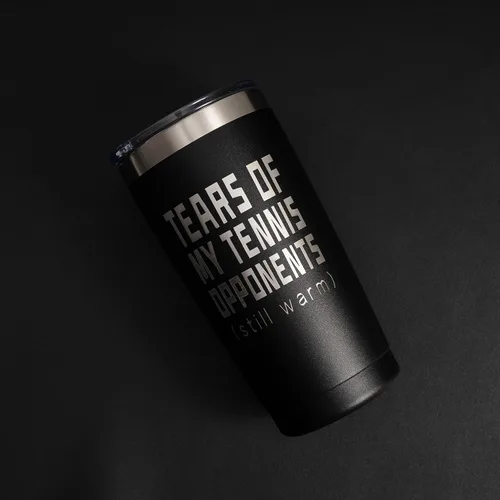 Vista 4 de ARIABLE Tears of My Tennis Opponents - Vaso de regalo para jugadores deportivos, regalos para fanáticos del tenis, vaso aislado de acero inoxidable