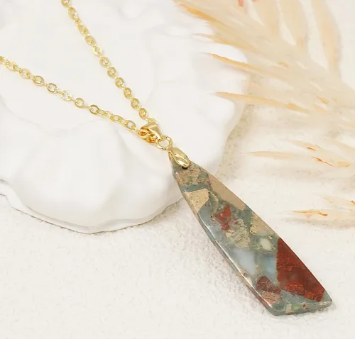 Vista 4 de Collares de piedra natural para mujer, collar con colgante bohemio de oro de 18 quilates