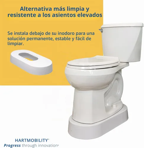 Vista 6 de Base elevadora de inodoro de 500 libras de capacidad, 3.5 pulgadas de alto, placa base de inodoro, asiento de inodoro elevado, elevadores de asiento