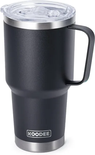 Vista 20 de koodee Vaso Tumbler Delgado de Acero Inoxidable de 20 oz con Aislamiento de Doble Pared, Vaso Tumbler Delgado para Agua para Café, Té (Azul Bebé)