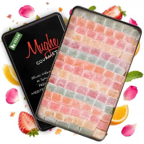 Vista 10 de Lujosa caja de regalo de dulces turcos de 2.87 libras (45.86 oz, (sin frutos secos) aprox. 110 piezas, caja de regalo de Navidad, cesta de regalo