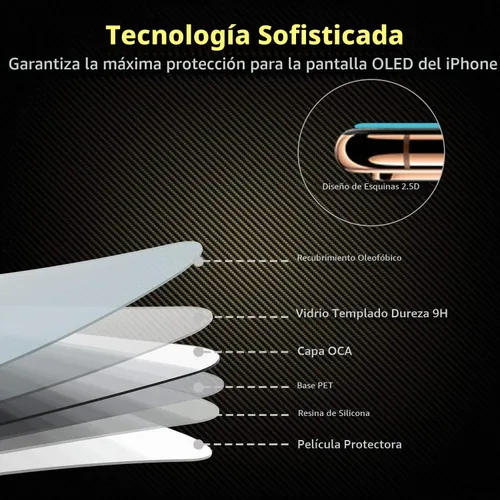 Vista 7 de UnBREAKcable - Protector de pantalla para iPhone 11 Pro/X/XS, vidrio templado (3 unidades) Vidrio templado de alta calidad 9H, fácil instalación
