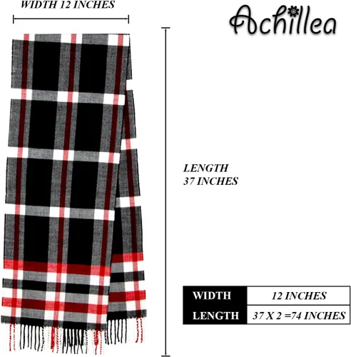 Vista 116 de Bufanda de invierno Achillea suave y cálida, de tartán, a cuadros, de cachemira, unisex