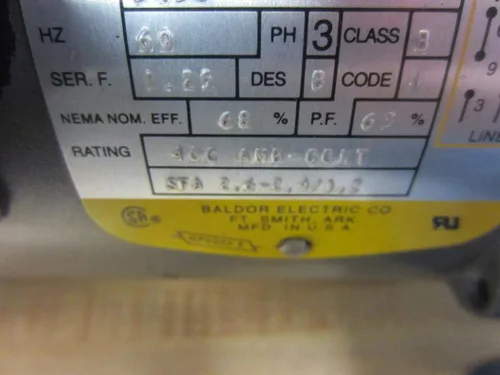 Vista 2 de BALDOR ELECTRIC Motor GP,1/2 HP,3,450 RPM,230/460V,56C