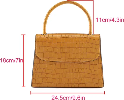 Vista 2 de Ayliss Bolso de mano de cocodrilo pequeño para mujer bolso de hombro clásico bolso de mano con asa superior bolso de piel sintética con cremallera