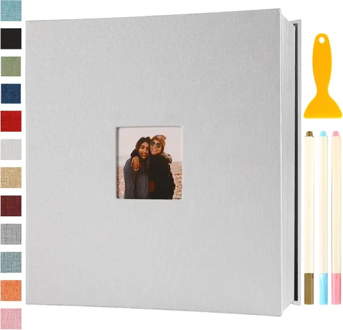 Vista 30 de Álbum de fotos autoadhesivo con páginas adhesivas para manualidades, álbumes de fotos magnéticos para fotos de 4x6, 5x7, 8x10, páginas adhesivas