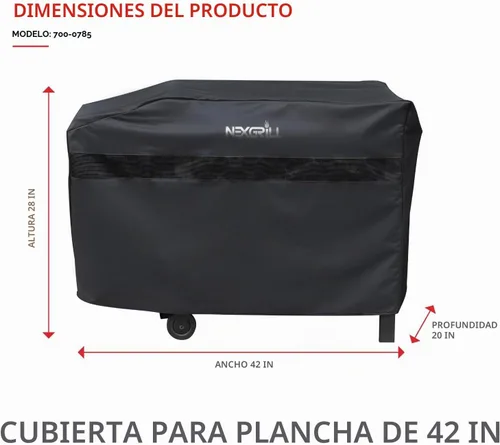 Vista 2 de Nexgrill - Funda de parrilla de 42 pulgadas, cubierta plana resistente al agua de servicio pesado con correa ajustable y ventilación, protección